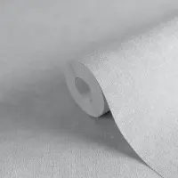 Unitapete mit Leinen-Optik Blaugrau - Einfarbige...