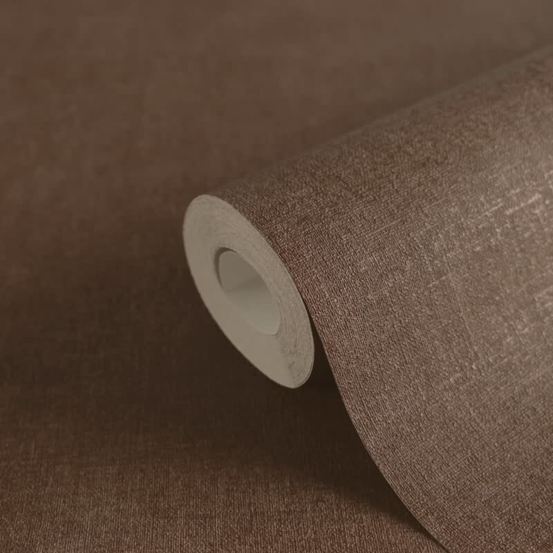 Unitapete mit Leinen-Optik Rotbraun - Einfarbige Vliestapete strukturiert livingwalls (KG-174793)