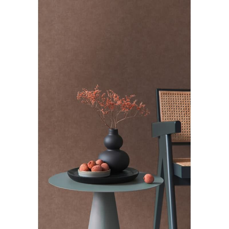 Unitapete mit Leinen-Optik Rotbraun - Einfarbige Vliestapete strukturiert livingwalls (KG-174793)