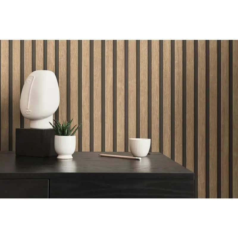 Holzoptik Tapete Brain Schwarz - 3D Vliestapete skandinavische Holzpaneele AS-Creation (KG-174794)