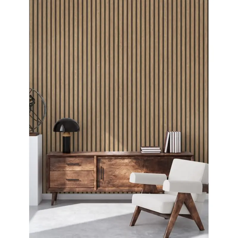 Holzoptik Tapete Brain Schwarz - 3D Vliestapete skandinavische Holzpaneele AS-Creation (KG-174794)