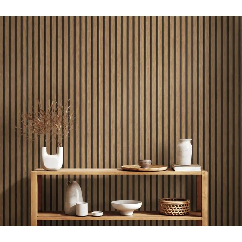 Holzoptik Tapete Brain Schwarz - 3D Vliestapete skandinavische Holzpaneele AS-Creation (KG-174794)