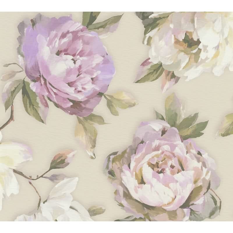 Florale Tapete Rosen Beige Rosé - Vliestapete romantisch - Mustertapete Vintage-Stil AS-Creation (KG-174803)