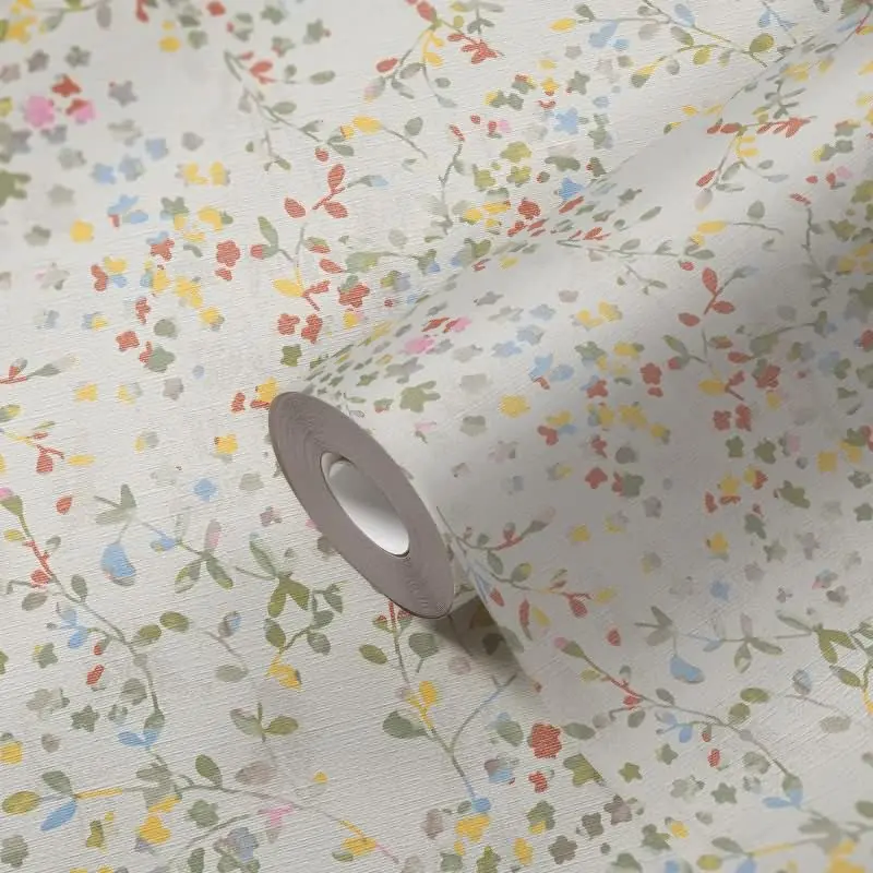 Blümchentapete Pastell Weiß - Vliestapete floral verspielt - Mustertapete Frühling AS-Creation (KG-174826)