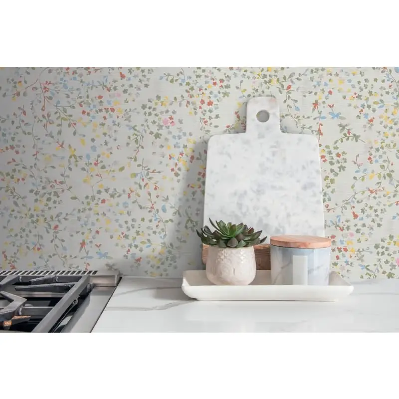 Blümchentapete Pastell Weiß - Vliestapete floral verspielt - Mustertapete Frühling AS-Creation (KG-174826)