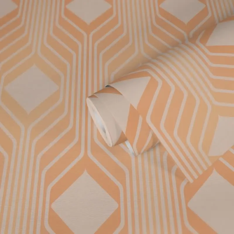 Retro-Tapete Geometrisch Apricot Creme - Mustertapete 70er Jahre - Vliestapete AS-Creation (KG-174846)