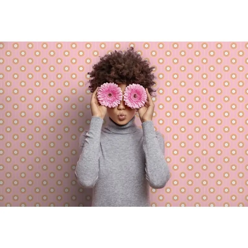 Retro-Tapete Kreismuster Rosa Apricot Creme - Vliestapete 70er Jahre Design AS-Creation (KG-174871)