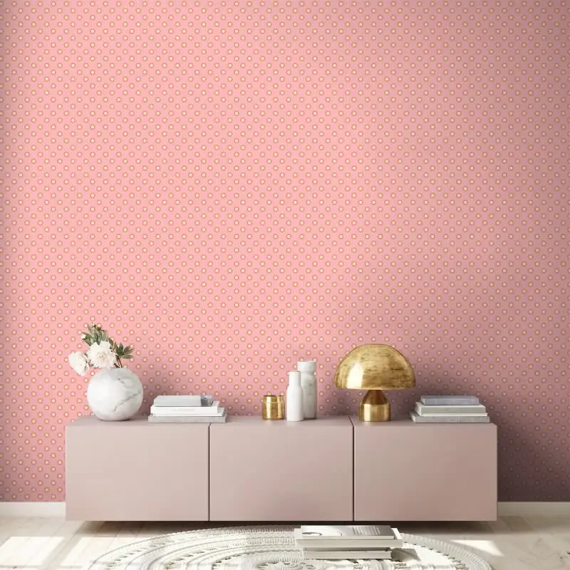 Retro-Tapete Kreismuster Rosa Apricot Creme - Vliestapete 70er Jahre Design AS-Creation (KG-174871)