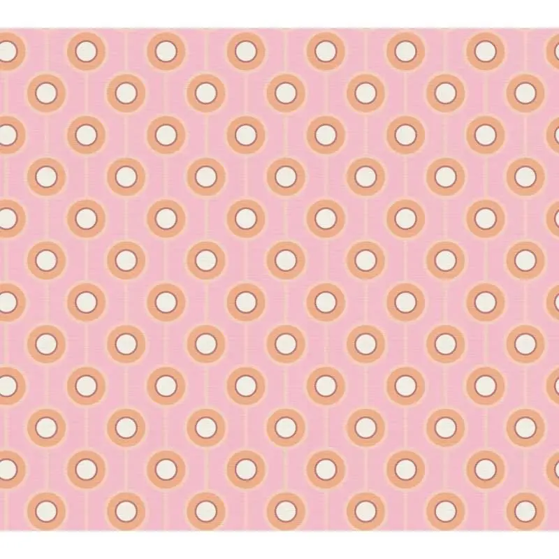 Retro-Tapete Kreismuster Rosa Apricot Creme - Vliestapete 70er Jahre Design AS-Creation (KG-174871)