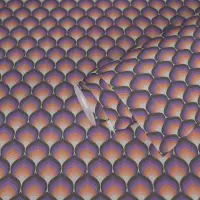 Retro-Tapete Wellen Muster Orange Lila Creme -...