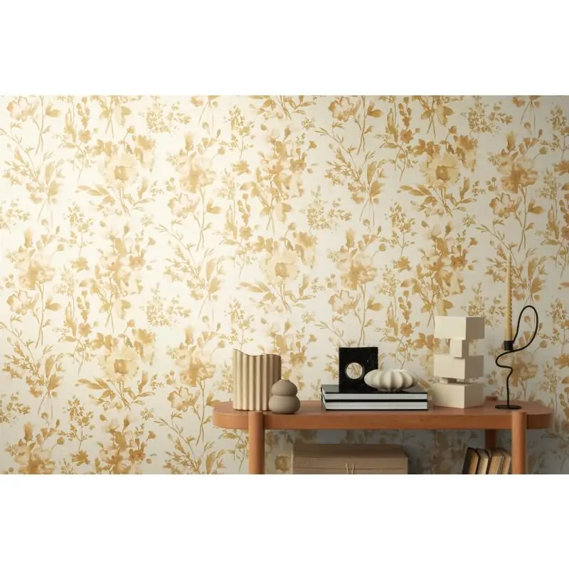 COSMOPOLITAN Vliestapete Blumen Weiß Gold moderne florale Designer Tapete livingwalls (KG-174887)