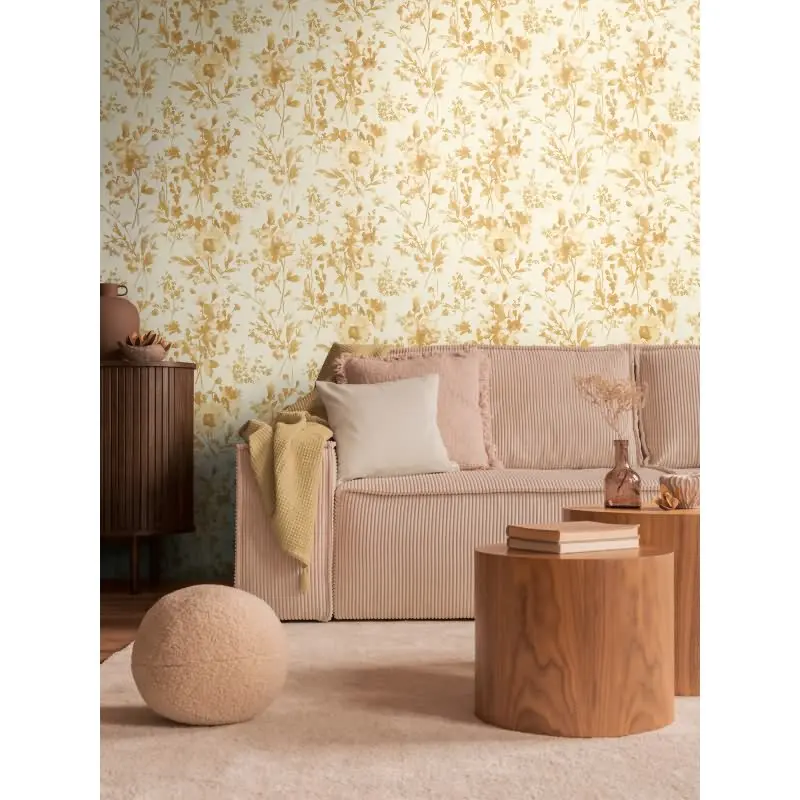 COSMOPOLITAN Vliestapete Blumen Weiß Gold moderne florale Designer Tapete livingwalls (KG-174887)
