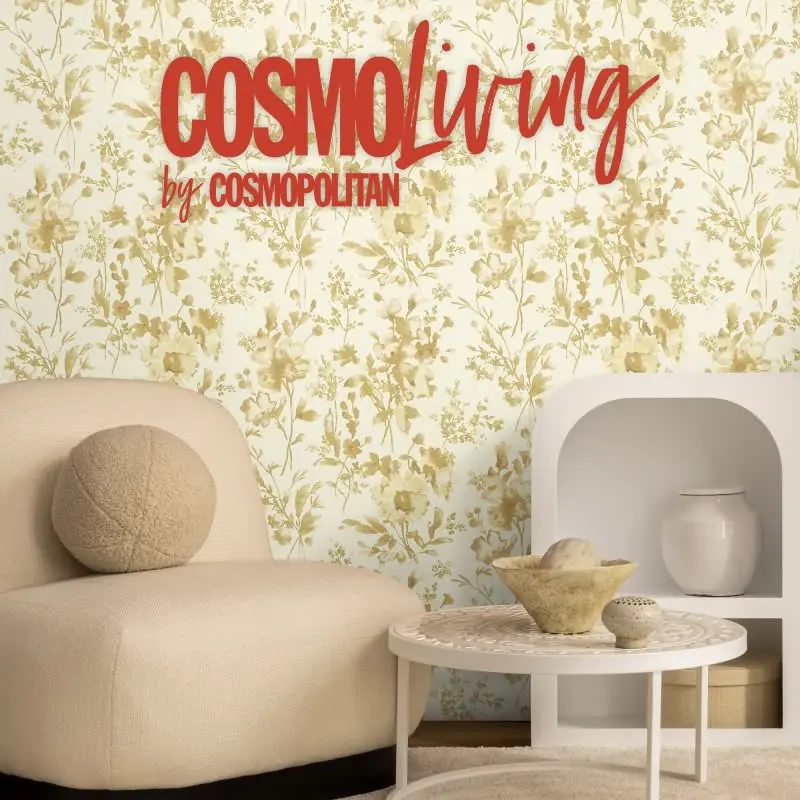 COSMOPOLITAN Vliestapete Blumen Weiß Gold moderne florale Designer Tapete livingwalls (KG-174887)