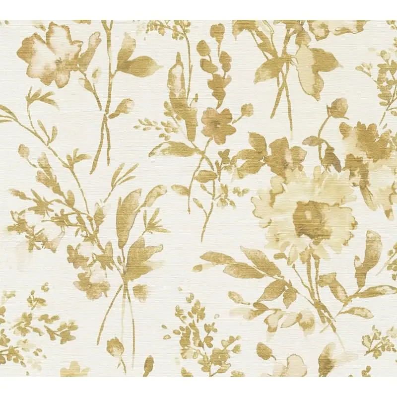 COSMOPOLITAN Vliestapete Blumen Weiß Gold moderne florale Designer Tapete livingwalls (KG-174887)
