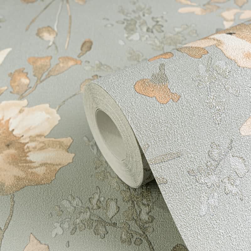 COSMOPOLITAN Vliestapete Blumen Apricot Blau Vintage Aquarell Tapete Pastell livingwalls (KG-174889)
