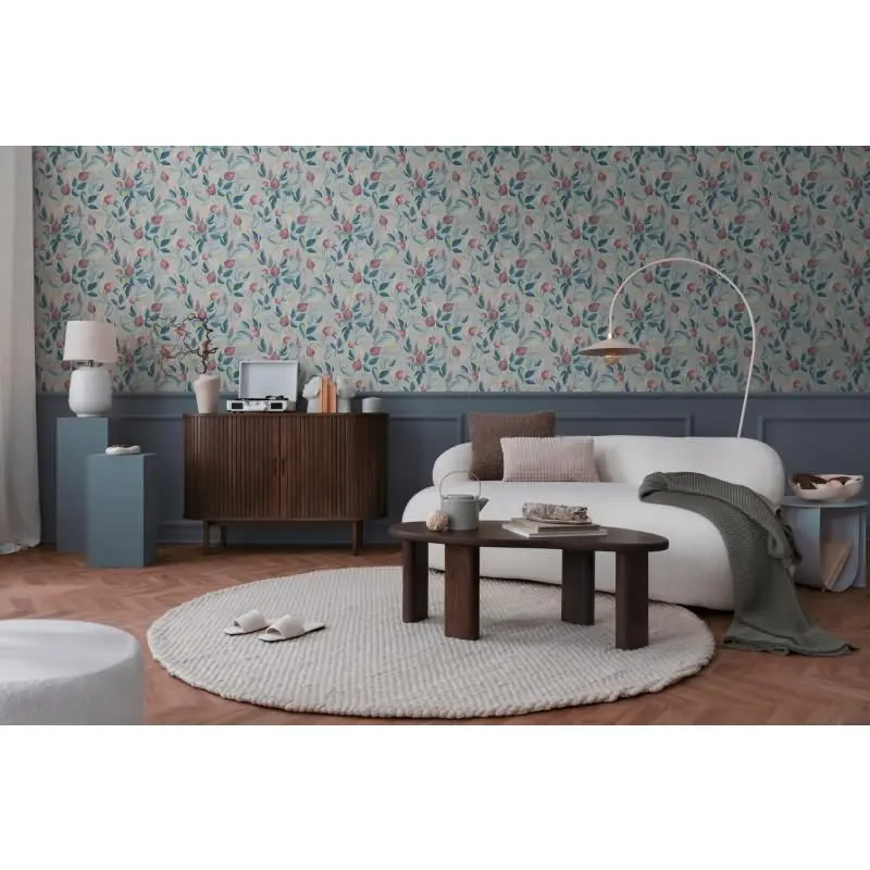 COSMOPOLITAN Vliestapete Hellblau Rosa Designer Tapete floral fürs Schlafzimmer livingwalls (KG-174890)