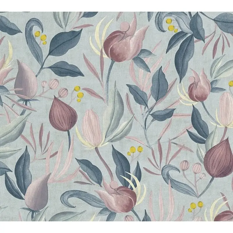 COSMOPOLITAN Vliestapete Hellblau Rosa Designer Tapete floral fürs Schlafzimmer livingwalls (KG-174890)