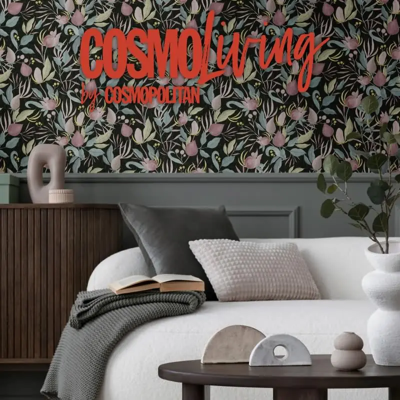COSMOPOLITAN Vliestapete Blüten Schwarz Rosa moderne botanische Tapete Design livingwalls (KG-174891)