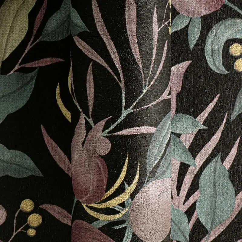 COSMOPOLITAN Vliestapete Blüten Schwarz Rosa moderne botanische Tapete Design livingwalls (KG-174891)