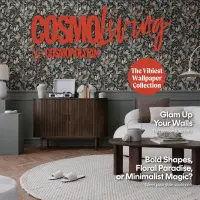 COSMOPOLITAN Vliestapete Bl&uuml;ten Schwarz Rosa moderne...