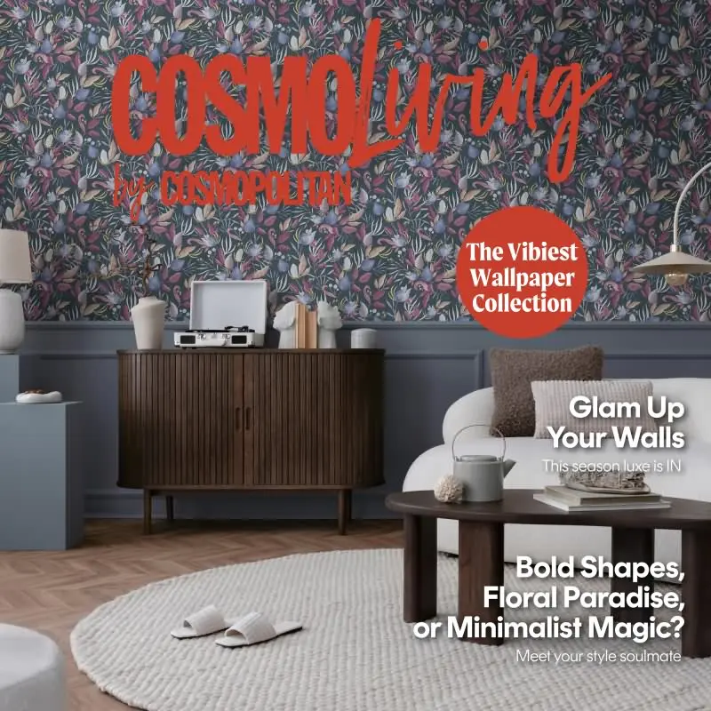 COSMOPOLITAN Vliestapete Blätter Blau Rot moderne Designer Tapete livingwalls (KG-174892)