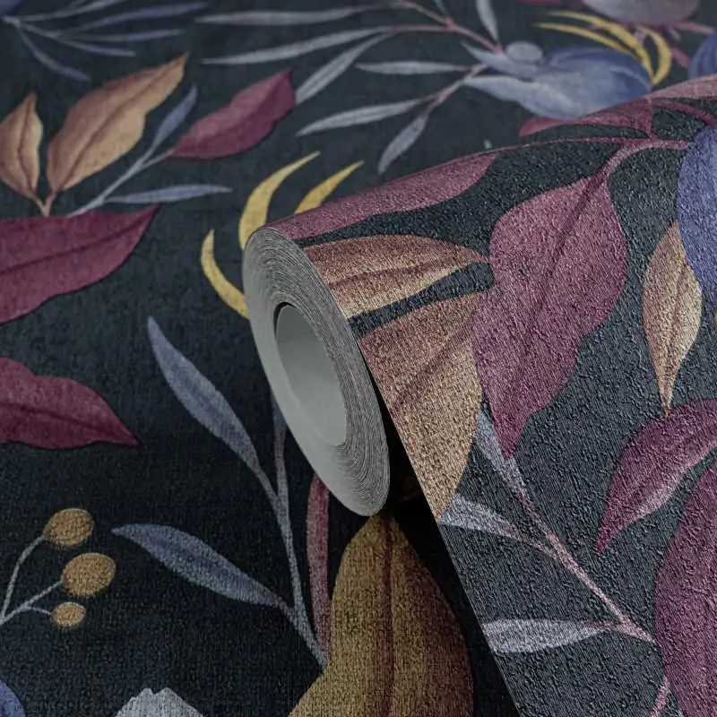 COSMOPOLITAN Vliestapete Blätter Blau Rot moderne Designer Tapete livingwalls (KG-174892)