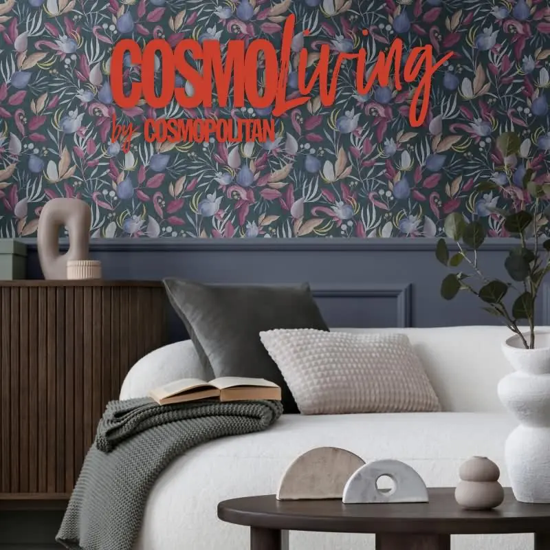 COSMOPOLITAN Vliestapete Blätter Blau Rot moderne Designer Tapete livingwalls (KG-174892)