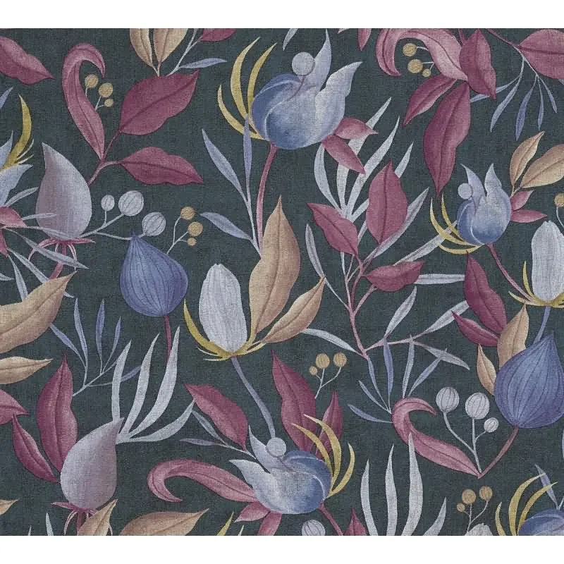 COSMOPOLITAN Vliestapete Blätter Blau Rot moderne Designer Tapete livingwalls (KG-174892)