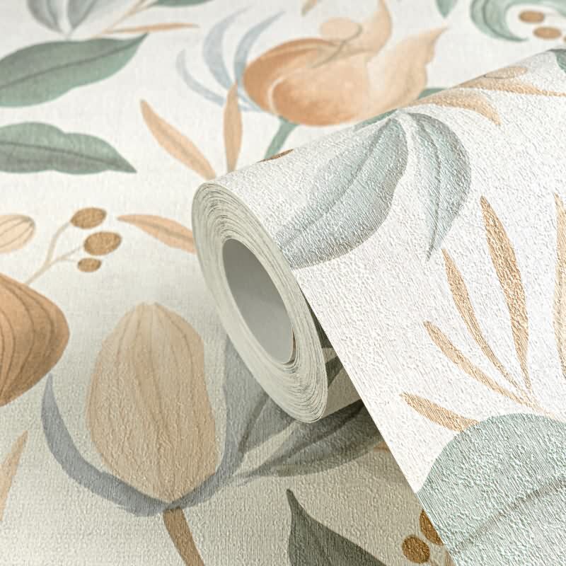 COSMOPOLITAN Vliestapete Blumen Creme Apricot Trend Tapete mit Blüten & Blättern livingwalls (KG-174893)
