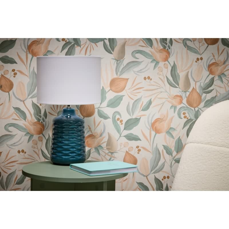 COSMOPOLITAN Vliestapete Blumen Creme Apricot Trend Tapete mit Blüten & Blättern livingwalls (KG-174893)