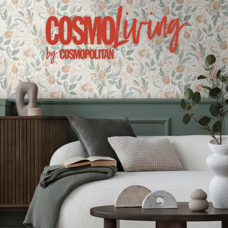 COSMOPOLITAN Vliestapete Blumen Creme Apricot Trend Tapete mit Blüten & Blättern livingwalls (KG-174893)