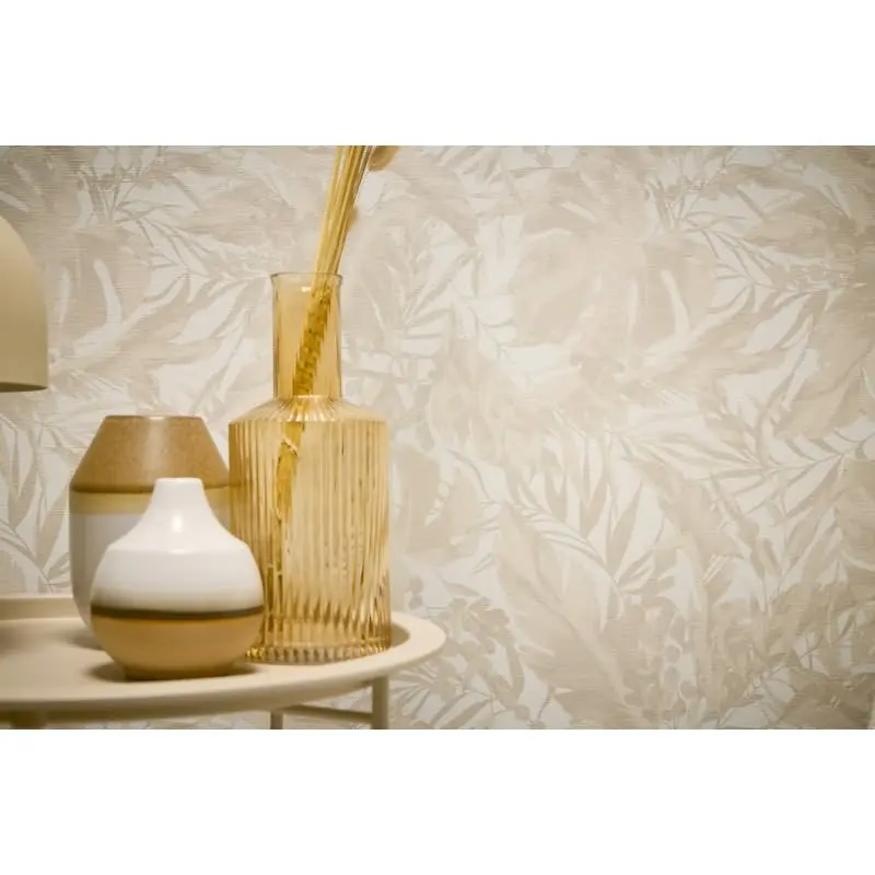 COSMOPOLITAN Vliestapete Dschungel Beige Creme botanische Tapete mit Blättern livingwalls (KG-174896)