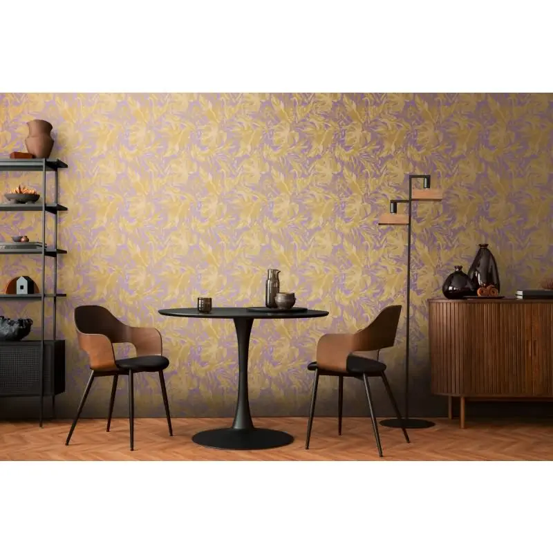 COSMOPOLITAN Vliestapete Palmenblatt Lila Gold botanische Dschungel Tapete livingwalls (KG-174898)