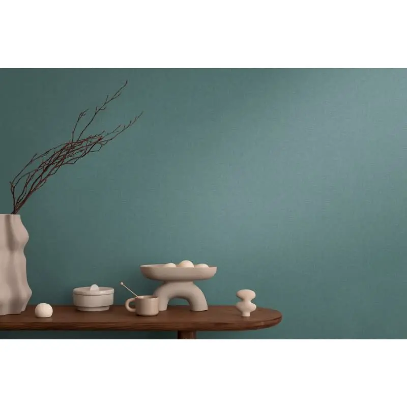 COSMOPOLITAN Vliestapete Türkisblau Metallic moderne einfarbige Tapete Design livingwalls (KG-174911)