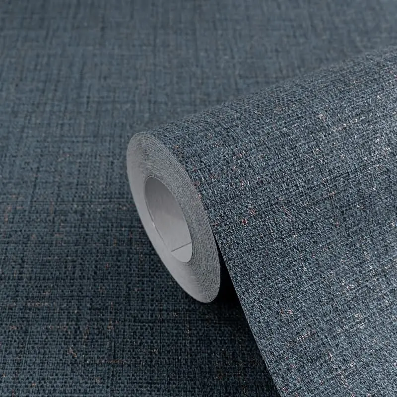 COSMOPOLITAN Vliestapete Dunkelblau edle Uni Tapete mit Textiloptik fürs Schlafzimmer livingwalls (KG-174926)