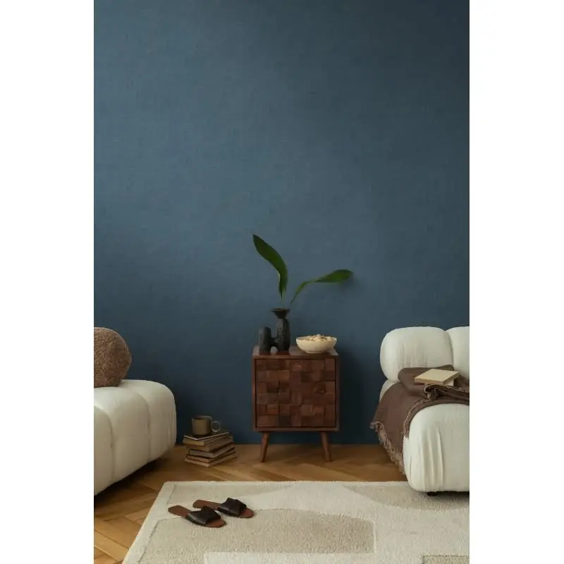 COSMOPOLITAN Vliestapete Dunkelblau edle Uni Tapete mit Textiloptik fürs Schlafzimmer livingwalls (KG-174926)
