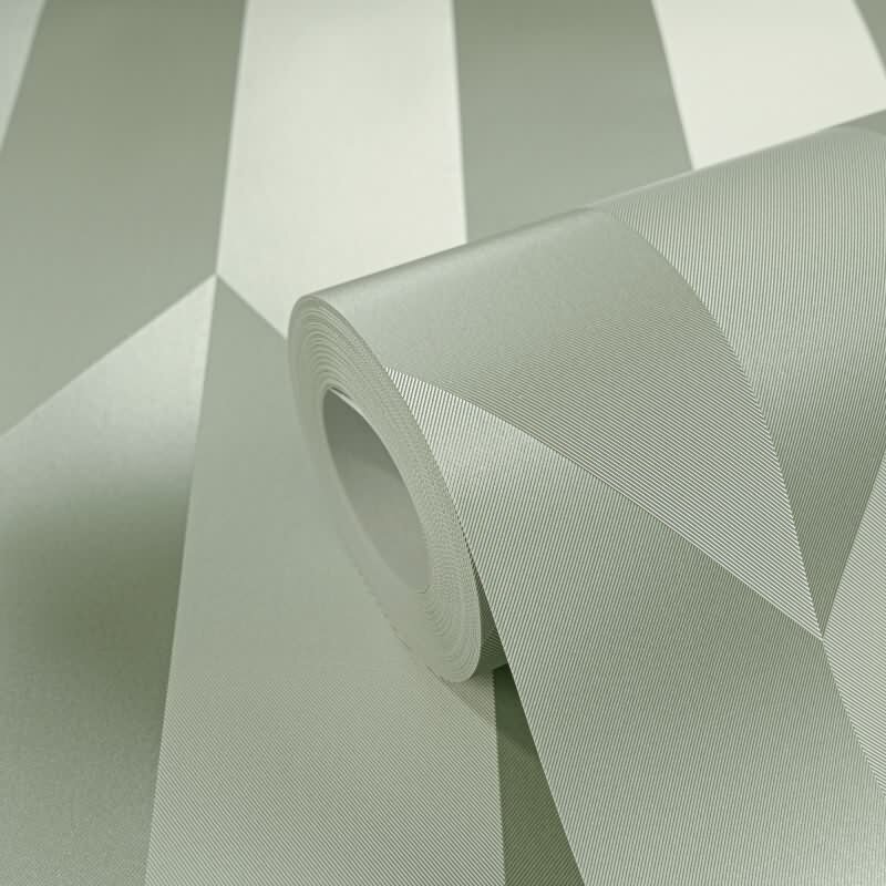 COSMOPOLITAN 3D Vliestapete Grün geometrische Tapete mit Metallic-Effekt fürs Wohnzimmer livingwalls (KG-174935)