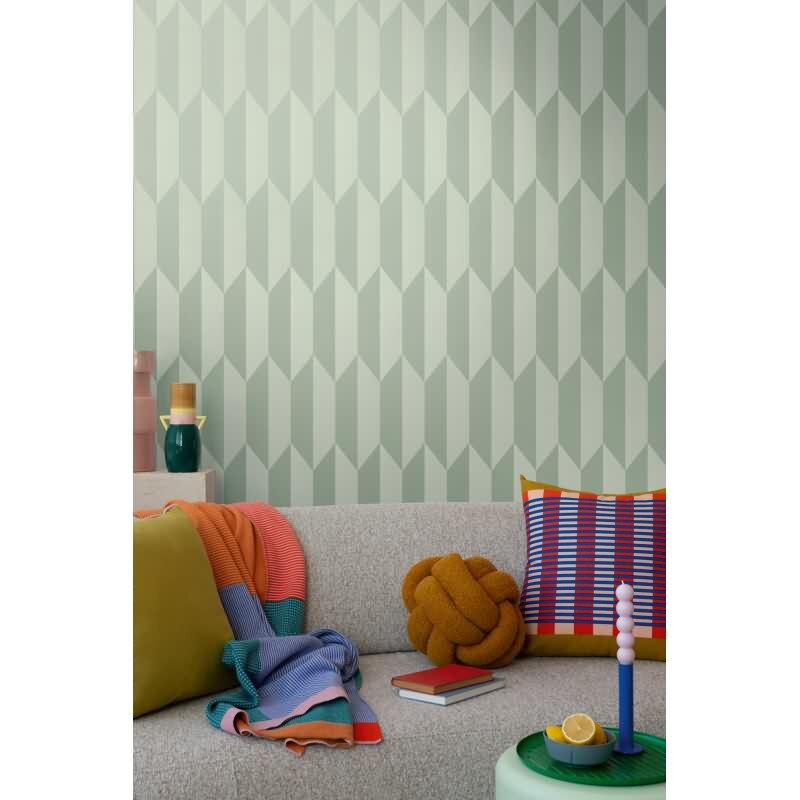 COSMOPOLITAN 3D Vliestapete Grün geometrische Tapete mit Metallic-Effekt fürs Wohnzimmer livingwalls (KG-174935)