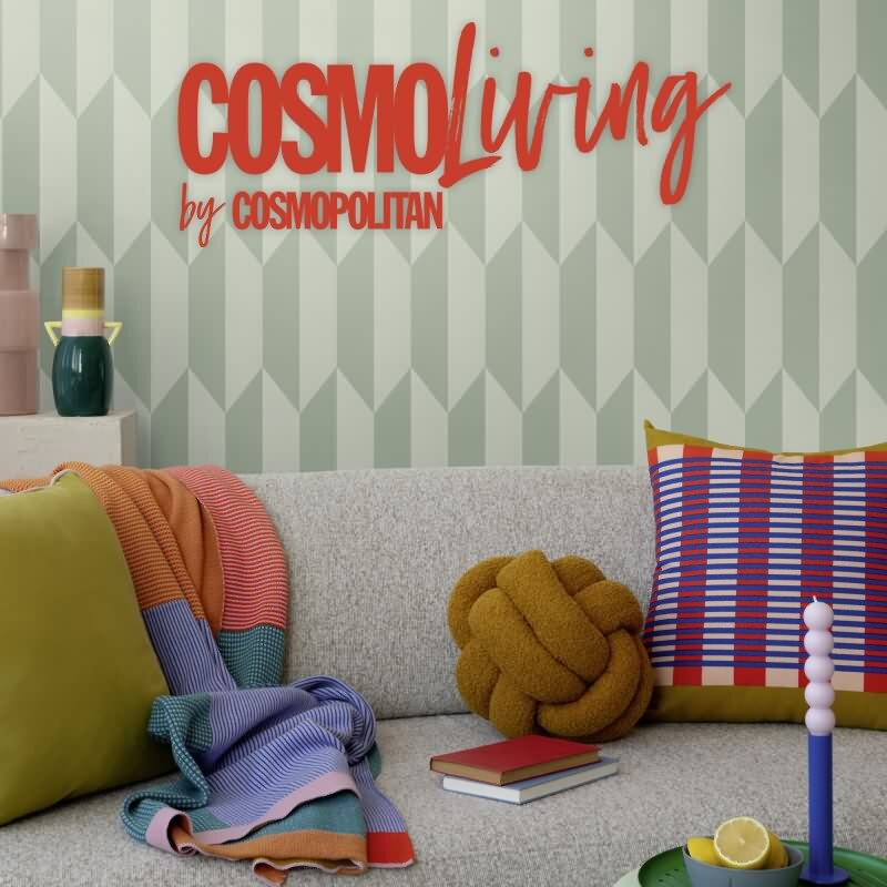 COSMOPOLITAN 3D Vliestapete Grün geometrische Tapete mit Metallic-Effekt fürs Wohnzimmer livingwalls (KG-174935)