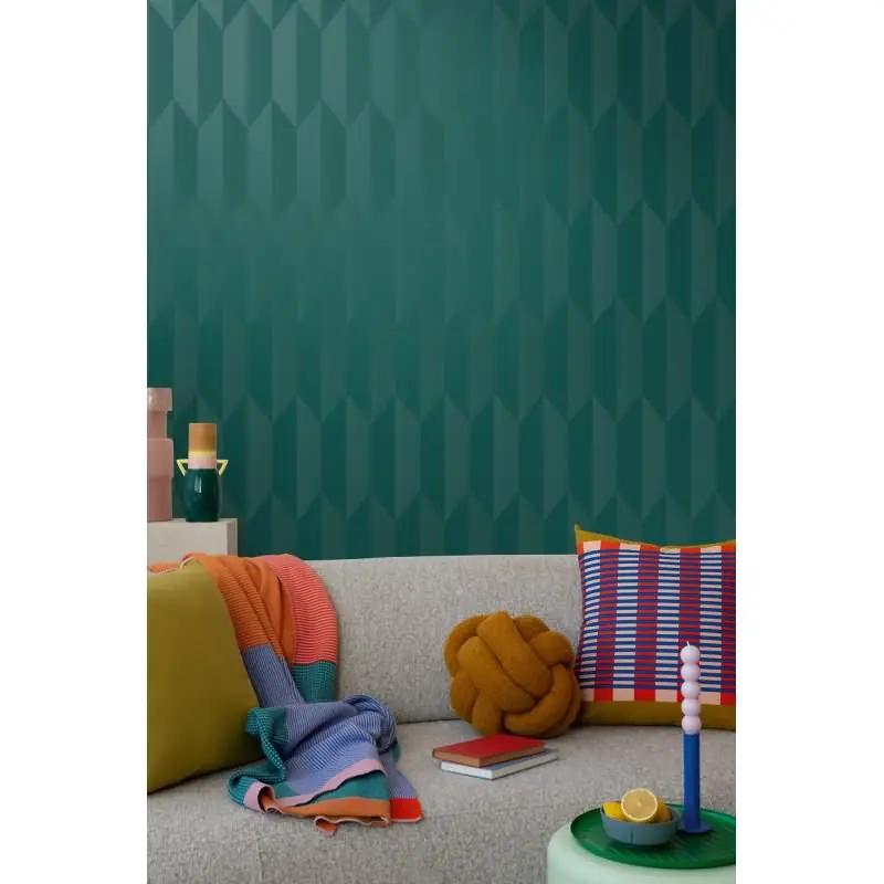 COSMOPOLITAN 3D Vliestapete Petrol Grün moderne Muster Tapete mit Metallic-Effekt livingwalls (KG-174938)