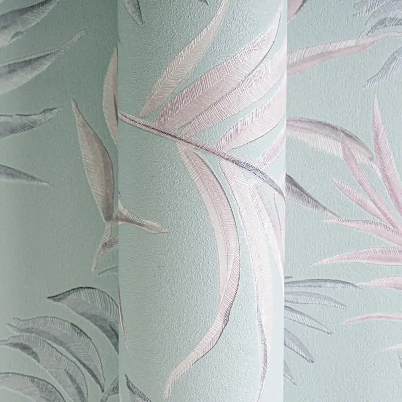 COSMOPOLITAN Vliestapete Türkis Rosa florale Blätter Tapete fürs Wohnzimmer livingwalls (KG-174941)