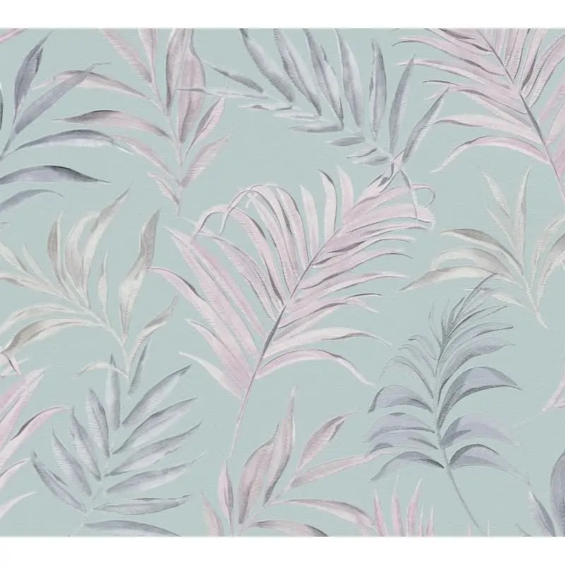 COSMOPOLITAN Vliestapete Türkis Rosa florale Blätter Tapete fürs Wohnzimmer livingwalls (KG-174941)