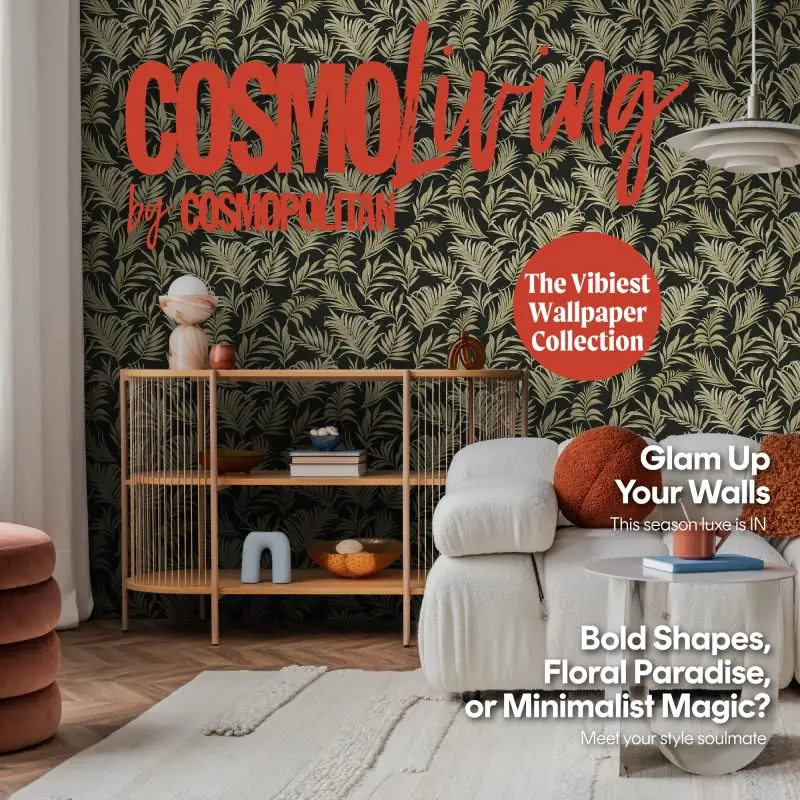 COSMOPOLITAN Vliestapete Schwarz Gold Blattmuster luxuriöse Tapete fürs Wohnzimmer livingwalls (KG-174945)
