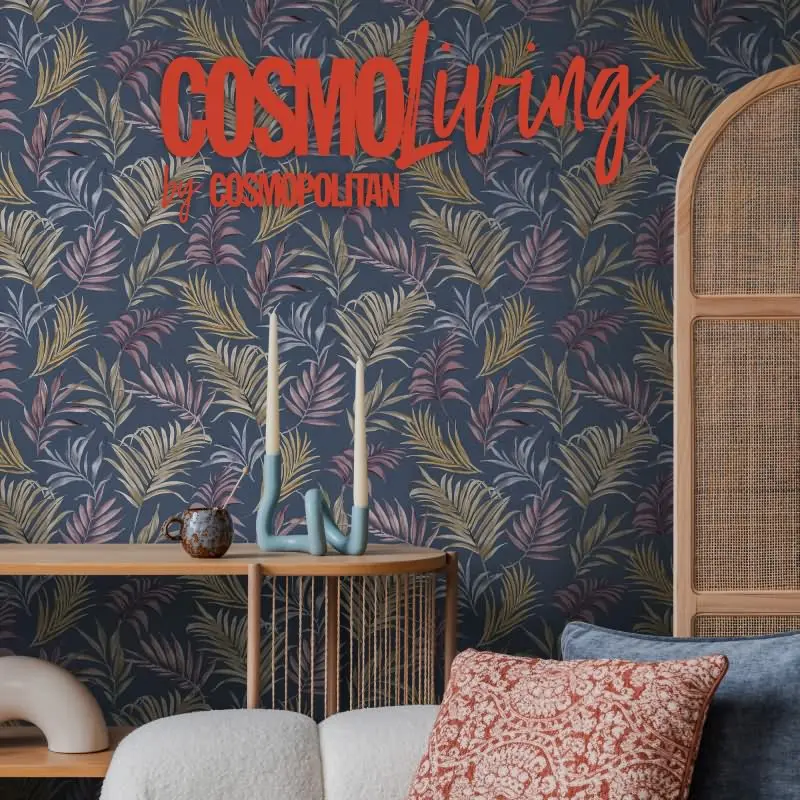 COSMOPOLITAN Vliestapete Schwarz Gold Blattmuster luxuriöse Tapete fürs Wohnzimmer livingwalls (KG-174945)