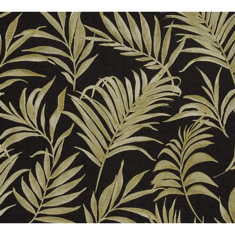 COSMOPOLITAN Vliestapete Schwarz Gold Blattmuster luxuriöse Tapete fürs Wohnzimmer livingwalls (KG-174945)