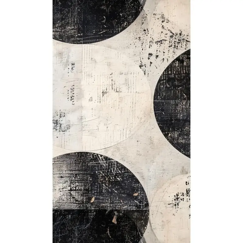 COSMOPOLITAN Fototapete Kreise Schwarz Weiß Creme moderne Vliestapete im Used Look livingwalls (KG-174961)