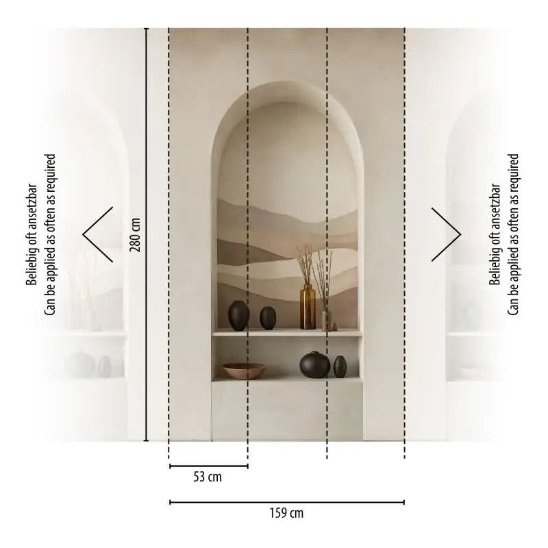 COSMOPOLITAN Fototapete 3D Nische Bögen Creme Beige Braun moderne Vliestapete livingwalls (KG-174966)