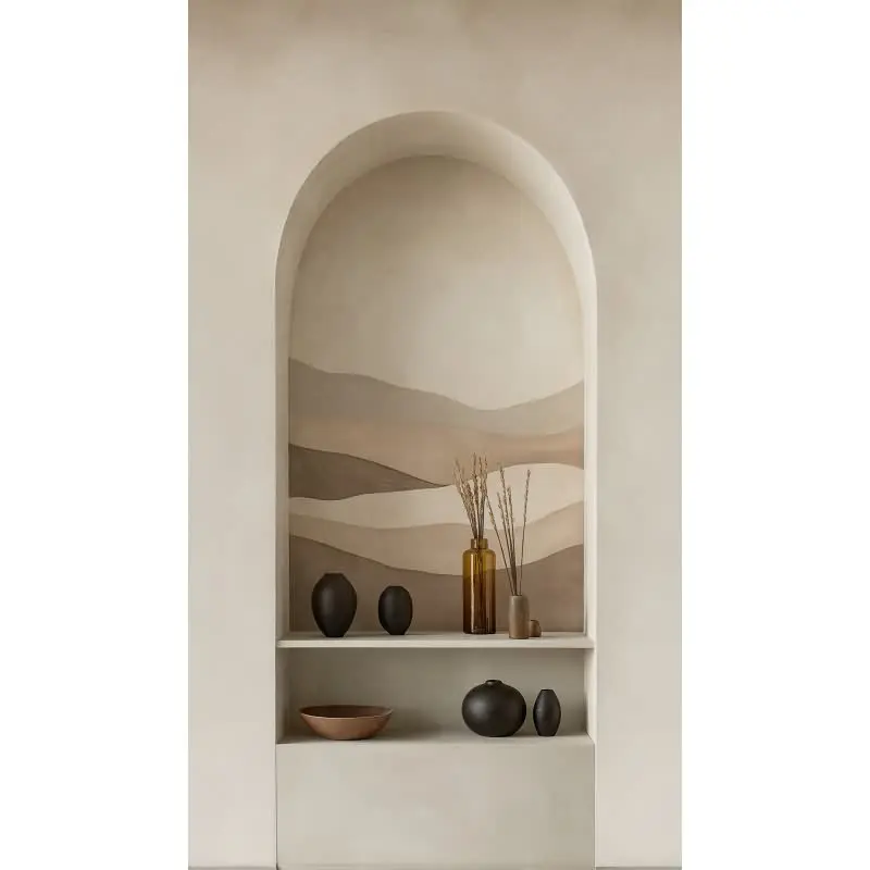 COSMOPOLITAN Fototapete 3D Nische Bögen Creme Beige Braun moderne Vliestapete livingwalls (KG-174966)