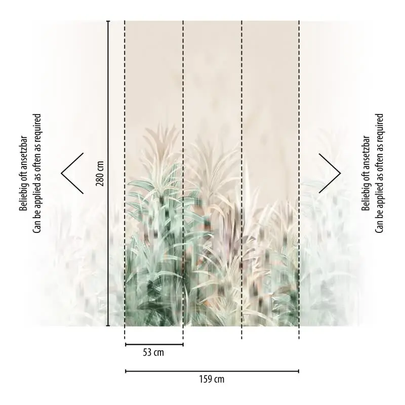 COSMOPOLITAN Fototapete Dschungel Blätter Beige Grün moderne Vliestapete livingwalls (KG-174978)