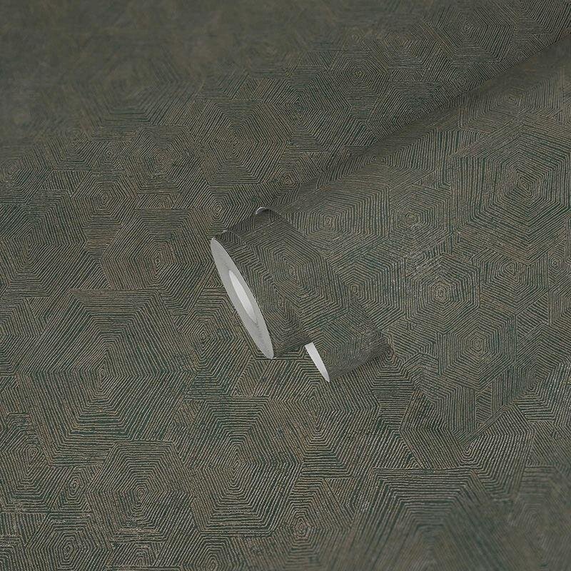 Tapete Grau, Silber, Grün livingwalls Vliestapete (1039707)